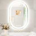 24"x36" Oval LED Mirror for Bathroom, Lighted Bathroom Vanity Mirror with Lights - Anti-Fog, Front Light and Backlit, Dimmable, 3 Colors, Mirror with Touch Sensor