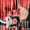 6 x Gradution Party Suppiles Backdrop Decoration 2026, Claas of 2026 Streamer Tinsel Foil Fringe Curtains, Photo Booth Prop Backdrop, Red Grad Photo Backgrounds