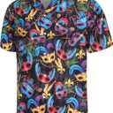 Mens Patriotic 4th of July Funny Hawaiian Shirts,Tropical Floral Hawaiian Short Sleeve Button Up Shirts