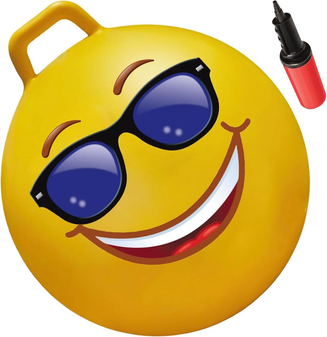 WALIKI Hopper Ball Toys for Kids 3 4 5 and 6 Years Old | Hippity Hop Jumping Ball | Cool Bouncy Toy for Boys and Girls (Emoji 1)