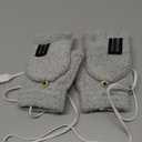 Women's & Men's USB Heated Gloves Knitting Hands Full & Half Heated Fingerless Heating Warmer with Button Washable Design, Mitten Winter Hands Warm Laptop Gloves (Gray)