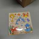 8 x Wooden Puzzles for Toddlers 1-3, 8 Pack Peg Puzzles for Kids with Animals, Dinosaurs, Fruits, Vegetables, Educational Preschool Learning Toys, Birthday Gifts for Boys, Girls