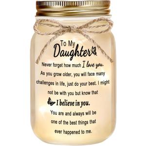 Gifts for Daughter - Decorative Mason Jar with Warm Glow, Daughter Gift from Mom, Thoughtful Birthday Graduation Christmas Gift from Parents