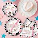 Xigejob Western Cowgirl Baby Shower Decorations Party Tableware, Wild West Rodeo Theme Little Cowgirl Baby Girl Table Decorations Supplies, Paper Plate, Cup, Napkin, Cutlery, Tablecloth, Serves 24
