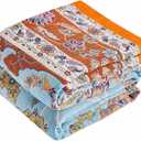 Boho Throw Blanket 100% Cotton Muslin Woven Blanket Bohemian Bed Throws Vintage Rustic Farmhouse Decor Reversible Bed Blanket Quilt for All Seasons（Yellow 50"x60"）