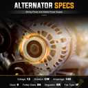 New Alternator for 2008 2009 2010 Chrysler Town & Country Van 3.3 3.8L, 2008 Voyager 3.3L, for 2008-2010 Dodge Grand Caravan 3.3 3.8L, for 2007-2008 Jeep Wrangler, for 09-10 Routan 3.8L Replace 11295