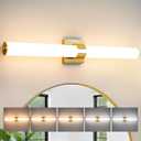AIJIASI Gold Bathroom Light Fixtures Over Mirror - 31inch Vanity Light Fixture 28W 5CCT Dimmable LED Bathroom Sconce with Acrylic Shade Vanity Light Bar for Mirror Bedroom Living Room