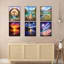 Yikenjoy 6 Pack Diamond Painting Kits for Adults, 5D Diamond Art Kits for Adults Beginners, Full Drill Landscape Diamond Painting Kits, DIY Diamond Art Kit Set for Home Wall Decor Gift (12x16in)