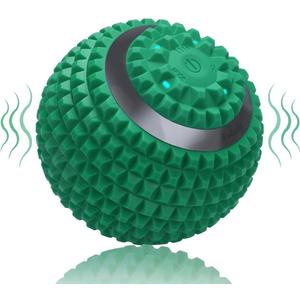Vibrating Massage Ball 4-Speed High-Intensity Fitness Yoga Massage Roller, Relieving Muscle Tension Pain & Pressure Massaging Balls (Green)