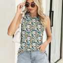 Kistore Womens Summer Tank Tops Sleeveless Crew Neck Pleated Blouse Shirts Fashion Clothes 2025 (XXL)