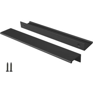Peaha 30 Pack Kitchen Cabinet Handles 7-1/2 inch Black Pulls for Dresser Drawers Door Edge Finger Pull Aluminum Alloy Hardware