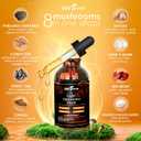 Kiki Green 8 Mushrooms Liquid Extract Drops - Adaptogenic Complex for Cognitive Support, Immunity Boost - Lions Mane Supplement, Cordyceps, Chaga, Reishi, Shiitake, Maitake, Red Reishi