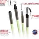 Jameson Glow Fish Rod Kit, 1/4 in x 12 ft Non-Conductive Fiberglass Glow Rod for Running Wires through Ceilings, Walls, Floors, Attics Includes Bullet Nose with Eyelet, Hook, and Storage Tube