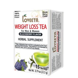 24 Pack Of Loveeta Wellness Weight Loss Tea Blackberry - 15 Tea Bags (Gmo Free, Gluten Free, Dairy Free, Sugar Free And 100% Natural)