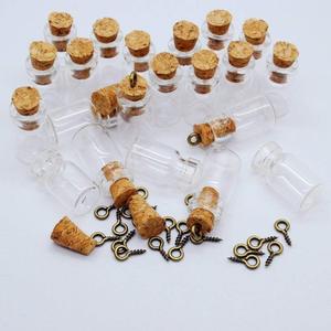 50 Pcs 0.5ML Small Vials Clear Glass Bottles Mini Tiny Jars With Corks and Screws for DIY, Arts, Crafts, Party Favors, Decoration
