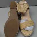 VICKIVICKI Women's Raffia Sandals Wedge Sandals Platform Chunky Espadrilles Wedges Comfortable Elastic sandals Women's Shoes Summer 2025 Sandals Natural Tan Khaki Size 8.5