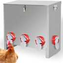 XKV Metal Automatic Chicken Feeder 90LBS with 8 Ports,No Feed Waste,All Seasons Support,Weather-Resistant and Animal-Proof,Suitable for Chicken,Geese,Ducks,Turkeys,Quails