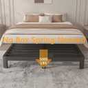 6 Inch King Bed Frame with Metal Gaskets, No Box Spring Needed, Heavy Duty Steel Support 3500 LBS, DIY Headboard, Easy Assembly, Anti-Slip Mattress Stopper, Round Corner Leg, Black