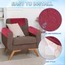 uxcell 3 PCS Armrest Covers, Couch Arm Cover Furniture Protect Slide Recliner Chair Armchair Covers with Side Storage Pocket for Sofa Recliner, Coffee