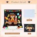 D4DREAM Kindergarten Graduation Card 2026-6x8'' Black Teddy Bear Kindergarten Graduation Gifts Congrats Grad Card for Kids Daughter Son with Envelope