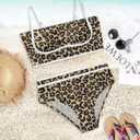 Urchics High Waisted Bikini Sets for Women Color Block Sporty Two Piece Swimsuits Straps Modest Bathing Suits (Black, L)