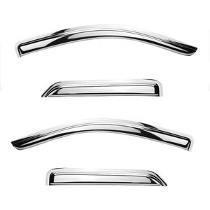 94536Y Chrome Side Window Visor Wind Vent Deflector for 2014-2018 Chevy Silverado/GMC Sierra 1500,2015-2019 Silverado/Sierra 2500/3500 Crew Cab Pickup,4pc Outside Mount Style Sun Rain Guards