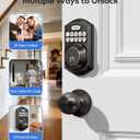 TEEHO TE001K Keyless Entry Door Lock with Handle, Electronic Keypad Deadbolt with 2 Knobs, High-Security Front Door Handle Set for Home & Rental, Smart Auto-Locking, Easy Install, Oil-Rubbed Bronze