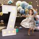 imprsv 3FT Marquee Numbers, Light Up Numbers for 7th 70th Birthday Decorations Anniversary Party Decor, Number 7 Light Up Number, Pre-Cut Foam Board Kit