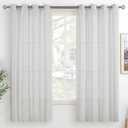 BGment Light Grey Sheer Curtains 63 Inch Length for Living Room, Grommet Light Filtering Semi Sheer Window Drapes Casual Textured Privacy Opaque Panels, 2 Panels (Each 52 x 63 Inch, Light Grey)