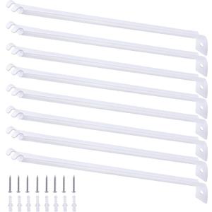 8 Pcs Wire Shelf Support Brackets,12 Inch Metal Support Brackets for Wire Shelving with Anchors and Screws,Closet Support Bracket for Wardrobe Wall Bracket Wire Shelves Racks