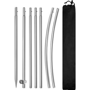 8FT Feather Flag Pole Kit, Stainless Steel Swooper Flagpole Fits 6FT Feather Flag, Durable Outdoor Advertising Flagpole for Business Display