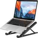 BESIGN LS01 Pro Ergonomic Laptop Stand, Plastic Laptop Riser, Portable and Adjustable Notebook Computer Holder Compatible with 10-14" Laptops (Black)