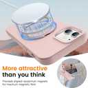 Soft Liquid Silicone Case for iPhone 12/12 Pro with Magnetic Invisible Stand, Military Grade Shockproof Protection, Anti-Scratch Microfiber Lining Covers for iPhone 12/12 Pro, Pink