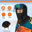 Winter Balaclava Ski Mask: Hood Hats Fleece Balaclava Face Mask Men Women Warm Face Cover for Cold Weather Gear (Red)