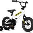 BMX Style Kids Bike for 2-8 Years Old Boys Girls Toddlers 12 14 16 Inches Bicycle with Training Wheels Coaster Brake (Snow White)