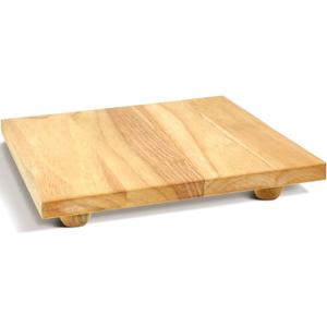 Wood Butcher Block Cutting Board with Feet for Kitchen, 11.8 Inch Square Chopping Block Cutting Board with Legs for Meat Cheese Vegetables Kitchen Charcuterie, 2.6 Inches Thick
