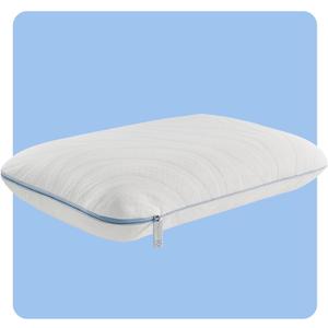 Sealy Dreamlife Queen Size Memory Foam Cooling Pillow with Surface Guard Technology, Removable Machine-Washable Cover, White, Standard