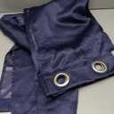 Superior Semi Blackout Curtains - Classic Linen Design - 52" x 63" - Grommet Header - Sun Blocking & Room Darkening Drapes for Bedroom, Living Room - Set of 2 Panels - Navy Blue