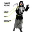 Morph Kids Light Up Grim Reaper Costume - Scary Halloween Outfit with Grim Reaper Scythe for Kids (X-Large)