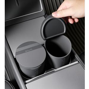 BMZX Car Trash Can with Lid Small Cup Holder Door Pocket Garbage Can Trash Bin Trash Container Fits Auto Home Office, Black 2Pcs