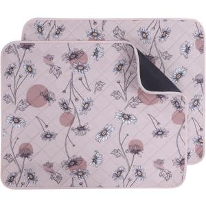 IEUUMLER Washable Pee Pads for Dogs, 2 Pack Non-Slip & Waterproof Pack Whelping Pad, Reusable Washable Puppy Potty Training Pad with Fast Absorbent for Playpen EU007 (Pink Daisy, 30"X20"-2pcs)