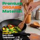 Riveira 9 Pieces Teak Wooden Spoons For Cooking  Premium & Durable Organic Teak Wooden Cooking Utensils  Non Stick Wooden Spatula For Cooking  Non Toxic Utensil Set With Holder & Spoon Rest