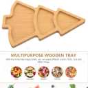 Baluue Christmas Tree Charcuterie Board, Bamboo Serving Tray for Appetizers, Snacks, and Fruit 3-Compartment Wooden Cheese Platter for Xmas Holiday Party & Hostess (27.70X19.50X1.20CM, Khaki)