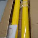 Kojem (2Pcs) 42 inch Steel Safety Bollard Parking Barrier Post Safety Bollard Universal for Outdoor Sidewalks Entrances Parking Lots Powder Coat Pipe Steel Bolts Yellow 42" x 5"