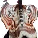 Yinder 2 Pcs Halloween Moth Wings Costume Butterfly Shawl Moth Wing Cape Costume Accessory with Headband 72.83 x 50.39 Inch(Classic Style)