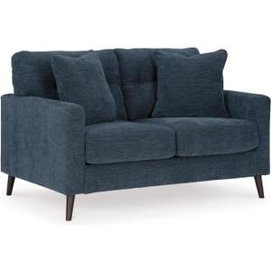 Signature Design by Ashley Bixler Classic Tufted Loveseat with Removable Cushions, Blue