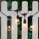 Afirst Solar Outdoor String Lights 24FT with 15 LED Bulbs 2700K Weatherproof Satterproof Patio Lights for Garden Backyard Umbrella Lighting