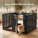 Soulbond Clear Acrylic Dog Playpen Indoor, Non-Slip,Tool-Free Assembly, External Door Lock Play Pen for Puppies and Small Dogs (24 Inch, Black, 8 Panel)