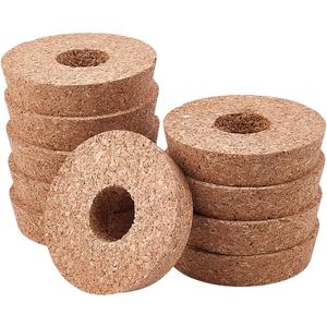 OLYCRAFT 10Pcs Cork Lids for Glass Planter 3.1-3.3 Inch Plant Corks with Center Hole Cork Stoppers for Hydroponic Plant Hydroponic Vase Lids Cork Replacement for Hydroponics Growing Vases