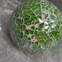 Decorative Balls 3Pcs Set Mosaic Glass Sphere 8.5cm/3.35inch Table Centerpiece Green Orbs for Home Decor